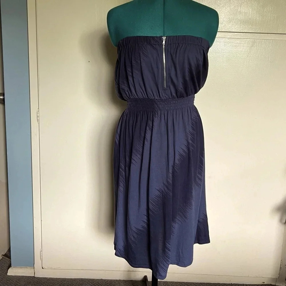Gap Navy Strapless Tube Dress With Front‎ Zipper Size Medium